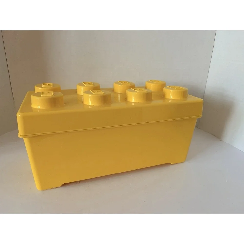 LEGO Storage Brick Case 8 Stud Large Yellow Container Plastic Bin Box EMPTY 14x7